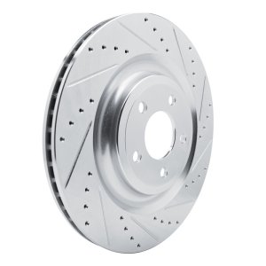 Ford Explorer Brake Rotor (1) - Rear Right - R1 Concepts - Drilled & Slotted - Silver - `20-`25